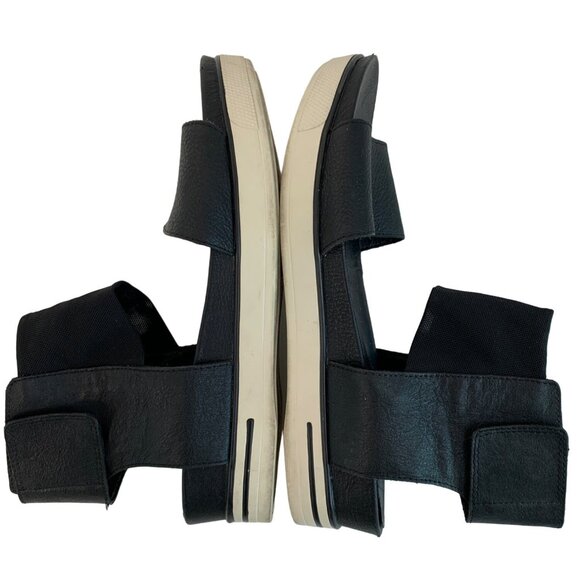 Eileen Fisher Women's Black Sandals Size 8.5 Ankle Strap Flat 7451 - Picture 2 of 11